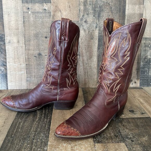 Dan Post 6614 Vintage Alligator Wingtip Western Cowboy Boots Mens 11.5 D - Picture 12 of 12